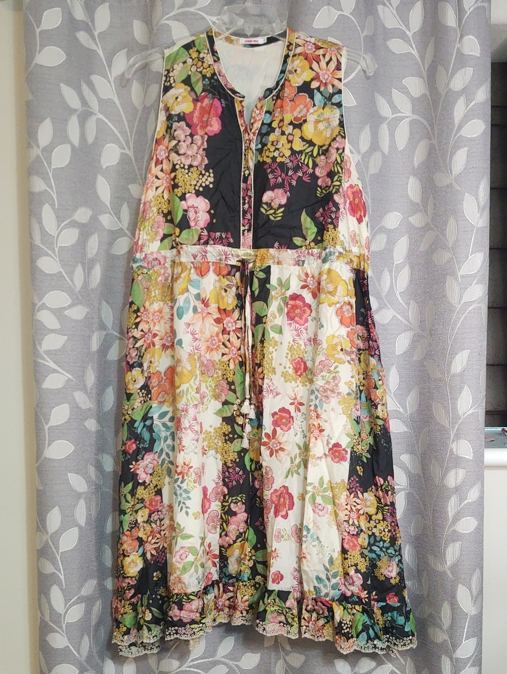 Johnny Was Womens Silk Sleeveless Floral Dress size L